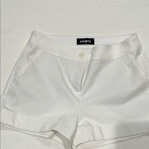 Express High Waist Women's Cream Shorts